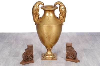 Lot 199 - A gold-painted urn