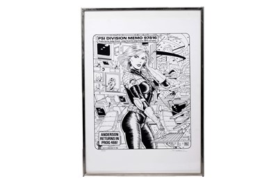 Lot 264 - Limited edition 2000 AD screenprint of Judge Anderson