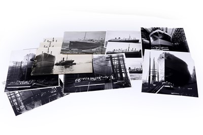 Lot 327 - A collection of 20th Century shipping photographs; and a Cunard White Star pamphlet