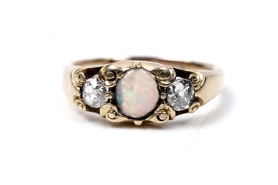 Lot 90 - An early 20th Century opal and diamond ring | c.1920s