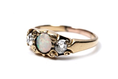 Lot 90 - An early 20th Century opal and diamond ring | c.1920s