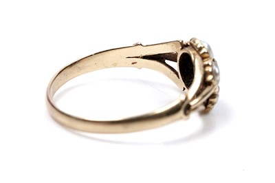 Lot 91 - A Victorian seed pearl and diamond ring