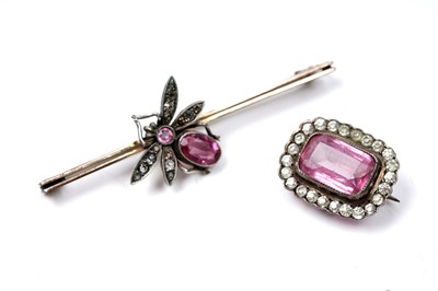 Lot 92 - An early 20th Century insect brooch; and one further Edwardian paste brooch