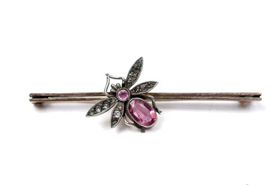 Lot 92 - An early 20th Century insect brooch; and one further Edwardian paste brooch