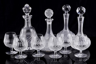 Lot 277 - A set of six Waterford 'Colleen' brandy glasses and decanters