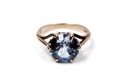 Lot 97 - A 20th Century Swiss blue topaz ring