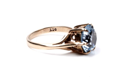Lot 97 - A 20th Century Swiss blue topaz ring