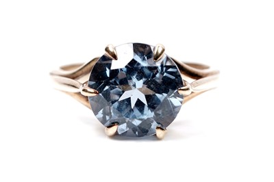 Lot 97 - A 20th Century Swiss blue topaz ring