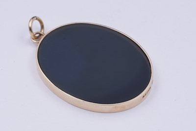 Lot 98 - A 1970s black opal mosaic pendant