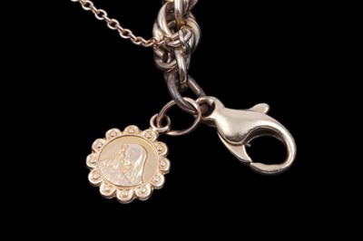 Lot 32 - A gold rope-twist charm bracelet