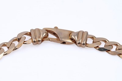 Lot 35 - A 9ct gold flat curb-link bracelet