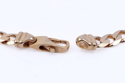 Lot 35 - A 9ct gold flat curb-link bracelet