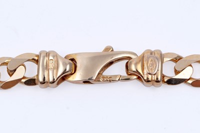Lot 35 - A 9ct gold flat curb-link bracelet
