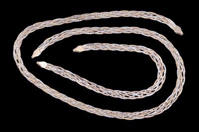 Lot 36 - A modern Italian tri-coloured gold necklace and bracelet set