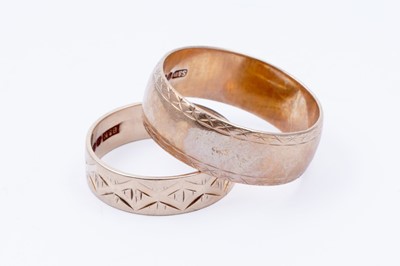Lot 43 - Two 9ct gold wedding bands