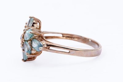 Lot 45 - Three gemstone rings, including a morganite and goshenite three stone ring