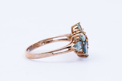 Lot 45 - Three gemstone rings, including a morganite and goshenite three stone ring