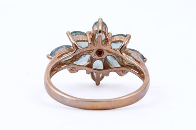 Lot 45 - Three gemstone rings, including a morganite and goshenite three stone ring