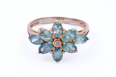 Lot 45 - Three gemstone rings, including a morganite and goshenite three stone ring