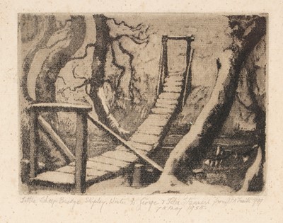 Lot 405 - Jessie Traill - Little Sheep Bridge, Shipley, Winter | etching
