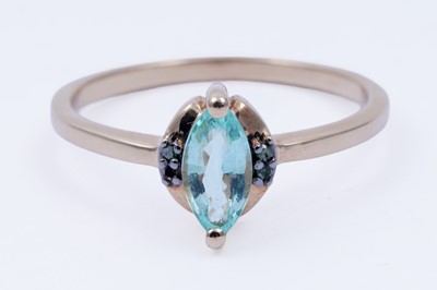 Lot 27 - A contemporary Paraiba tourmaline ring