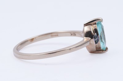 Lot 27 - A contemporary Paraiba tourmaline ring
