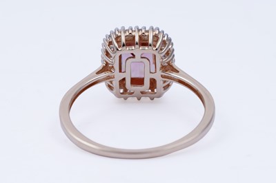 Lot 28 - A contemporary blush tourmaline and diamond ring