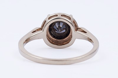 Lot 29 - A single stone black diamond ring