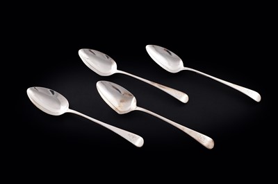 Lot 243 - A set of four George III silver tablespoons