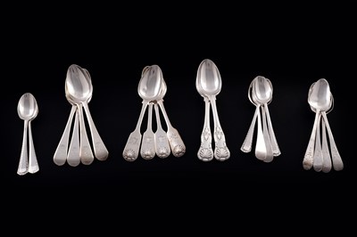 Lot 244 - A selection of Georgian and Victorian silver teaspoons