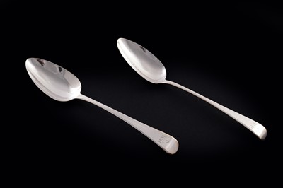 Lot 245 - Two Georgian silver tablespoons