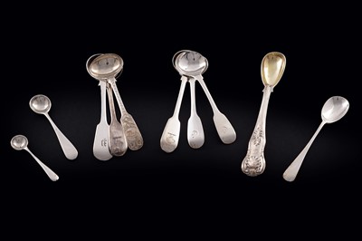 Lot 249 - A collection of Georgian and later silver salt and mustard spoons