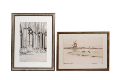 Lot 344 - Victor Noble Rainbird - Two continental views | watercolours