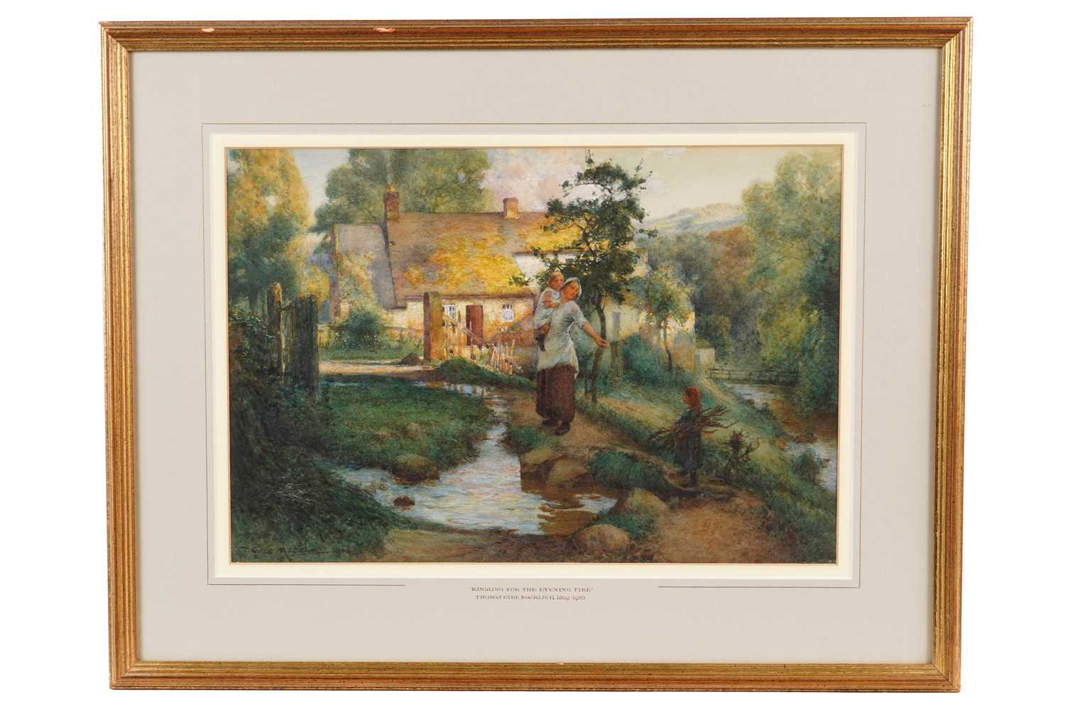 Lot 339 - Thomas Eyre Macklin - Kindling for The Evening Fire | watercolour
