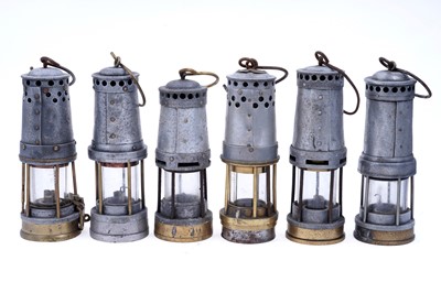 Lot 195 - Six aluminium ‘Marsaut’ type lamps