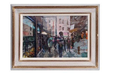 Lot 388 - Richard Pikesley - Window Shoppers in Venice | oil