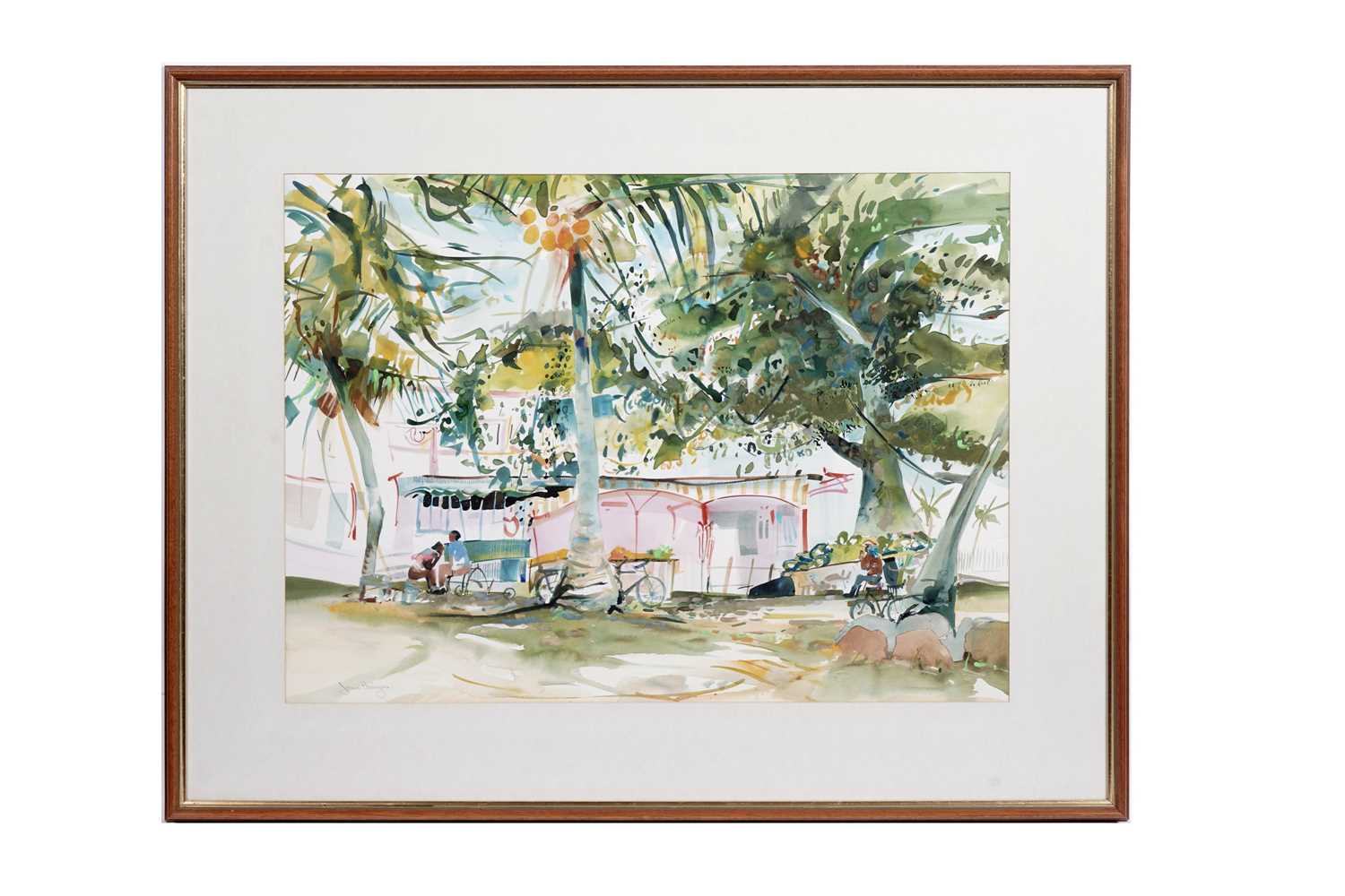 Lot 378 - James Harrigan - Market | watercolour
