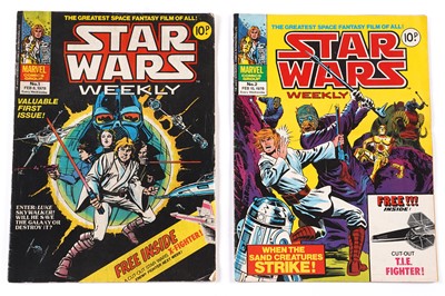 Lot 82 - Star Wars Weekly No.'s 1 and 2, by Marvel Comics