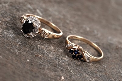 Lot 22 - Two Edwardian Revival sapphire and diamond rings