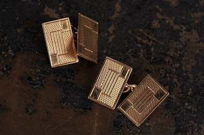 Lot A pair of Art Deco 9ct gold cufflinks