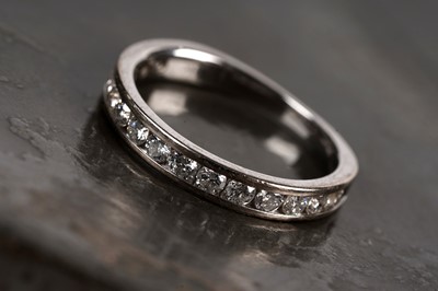Lot A contemporary Iliana diamond half hoop eternity ring