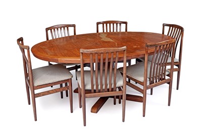 Lot 6 - Vamdrup Stolefabrik Denmark: a set of six rosewood dining chairs; and a similar dining table