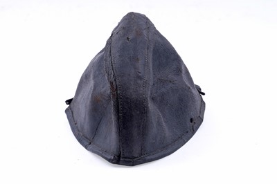 Lot 160 - A 19th Century stitched leather miner's peaked cap