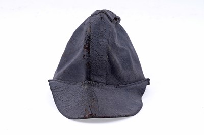 Lot 160 - A 19th Century stitched leather miner's peaked cap