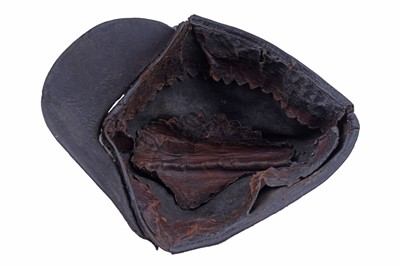Lot 160 - A 19th Century stitched leather miner's peaked cap