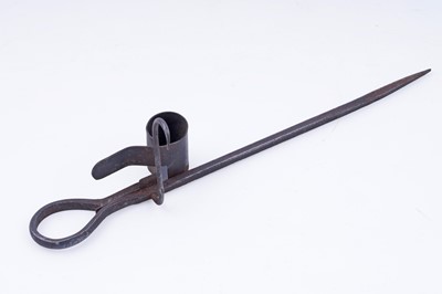 Lot 230 - A wrought iron miner's candle holder or ‘Sticking Tommy’