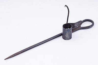 Lot 230 - A wrought iron miner's candle holder or ‘Sticking Tommy’