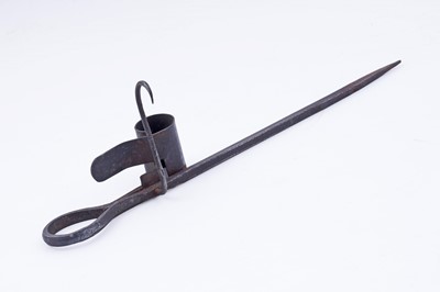 Lot 230 - A wrought iron miner's candle holder or ‘Sticking Tommy’