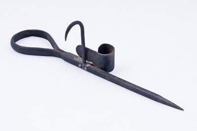 Lot 266 - A wrought iron miner's candle holder or ‘Sticking Tommy’