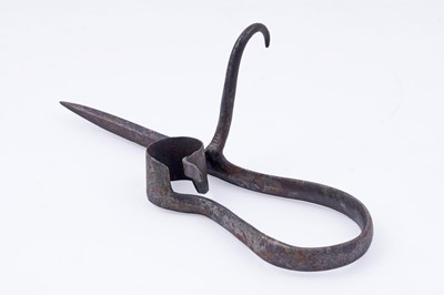 Lot 199 - A wrought iron miner's candle holder or ‘Sticking Tommy’